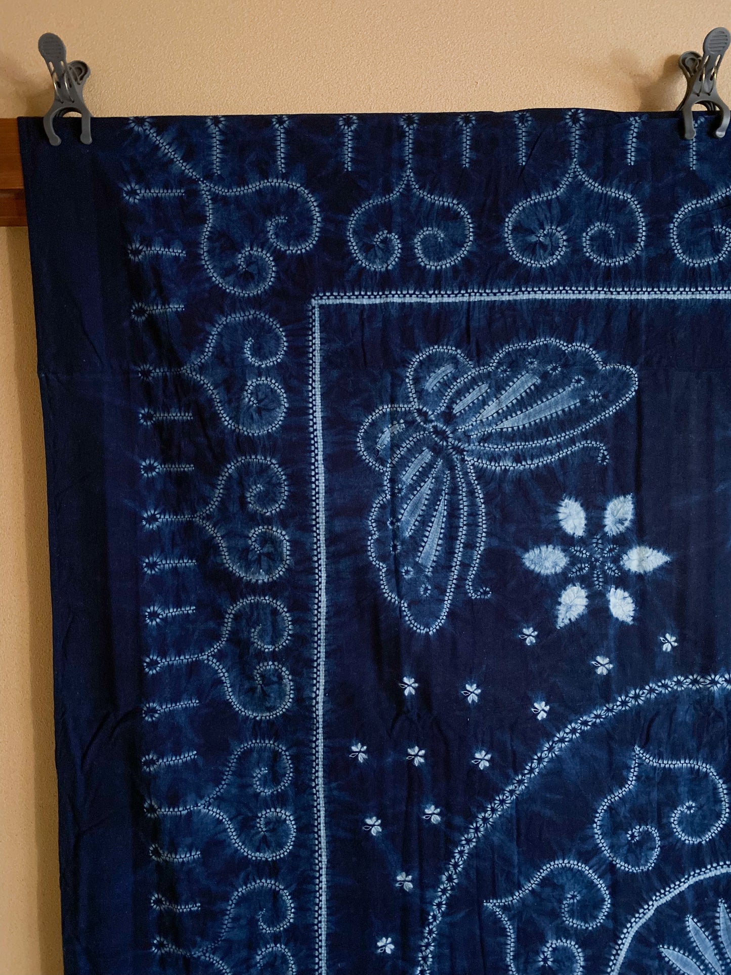 Japanese Shibori Indigo Dyed Fabric